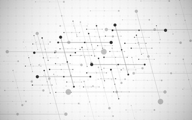 Illustration, global creative social network. Abstract polygonal background with lines and dots.