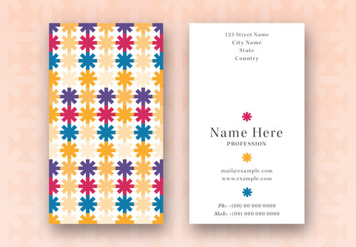 Business Card with Multicolored Asterisks 