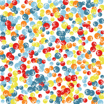 Vector Confetti Background Pattern. Element of design. Colored stylized berries on a black background
