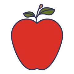 apple fresh fruit icon vector illustration design