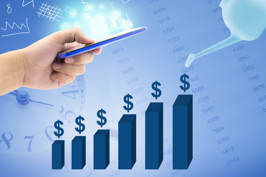 Smartphone with finance and market grwoth