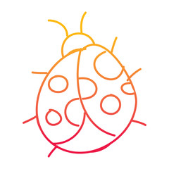 cute insect ladybug animal wildlife icon vector illustration degraded line color design