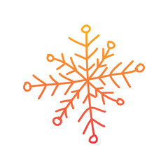 winter season snowflake cold icon vector illustration degraded line color design