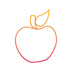 fruit tasty apple delicious food vector illustration degraded line color design
