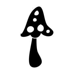 mushroom vegetation plant nature icon vector illustration black and white design