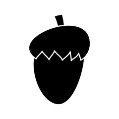 Obraz premium acorn nut fruit food natural icon vector illustration black and white design