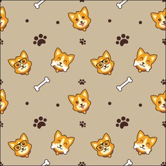 cute dog seamless pattern vector background