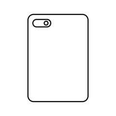 smartphone device gadget technology back view vector illustration outline image
