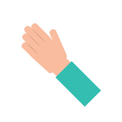 human hand arm palm showing five fingers vector illustration