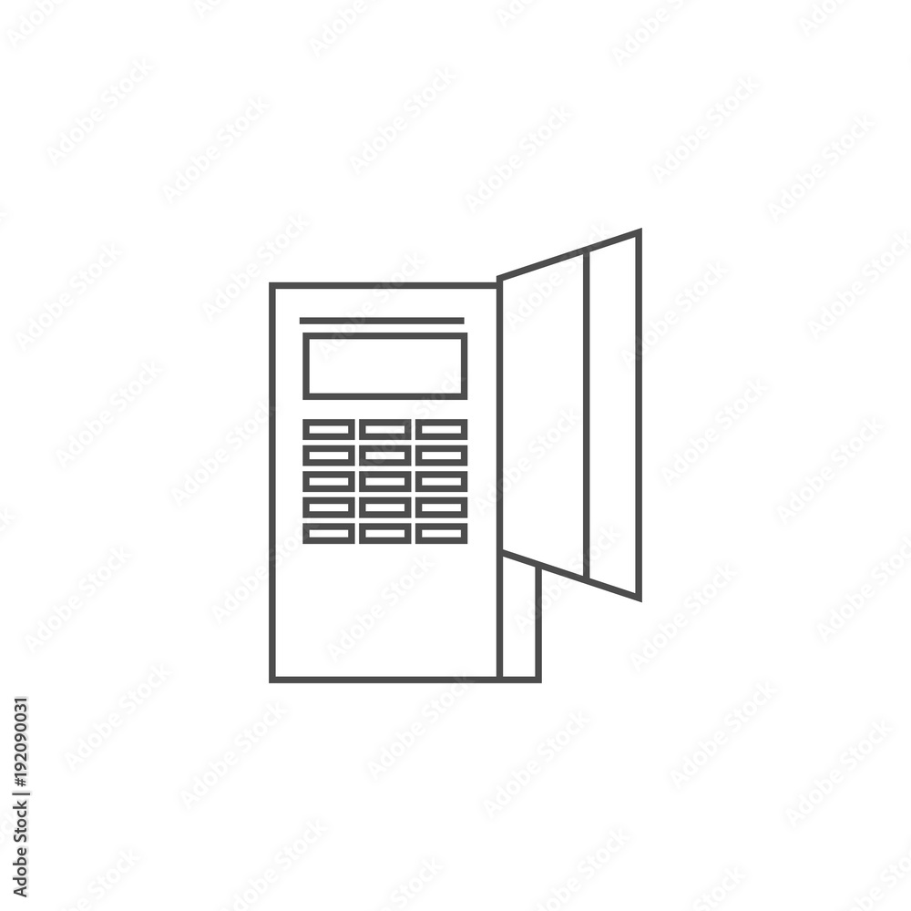 Poster pos terminal icon. element for mobile concept and web apps. thin line icon for website design and de