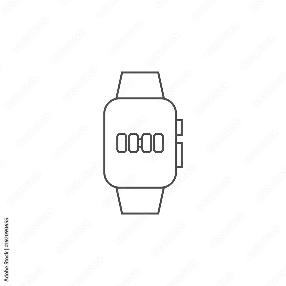 Aufkleber stop watch on smart watches icon. element for mobile concept and web apps. thin line icon for websit