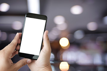 Close up man hands using smart phone Technology and phone technology trends