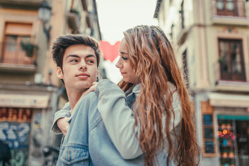 Couple in love having a good time. Valentine's Day