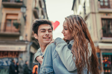 Couple in love having a good time. Valentine's Day