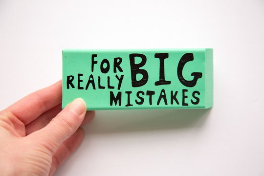 Large eraser with For Really Big Mistakes printed