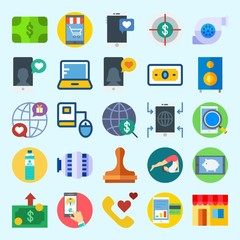 icons set about Lifestyle. with motor, online store, water, paper work, internet and target