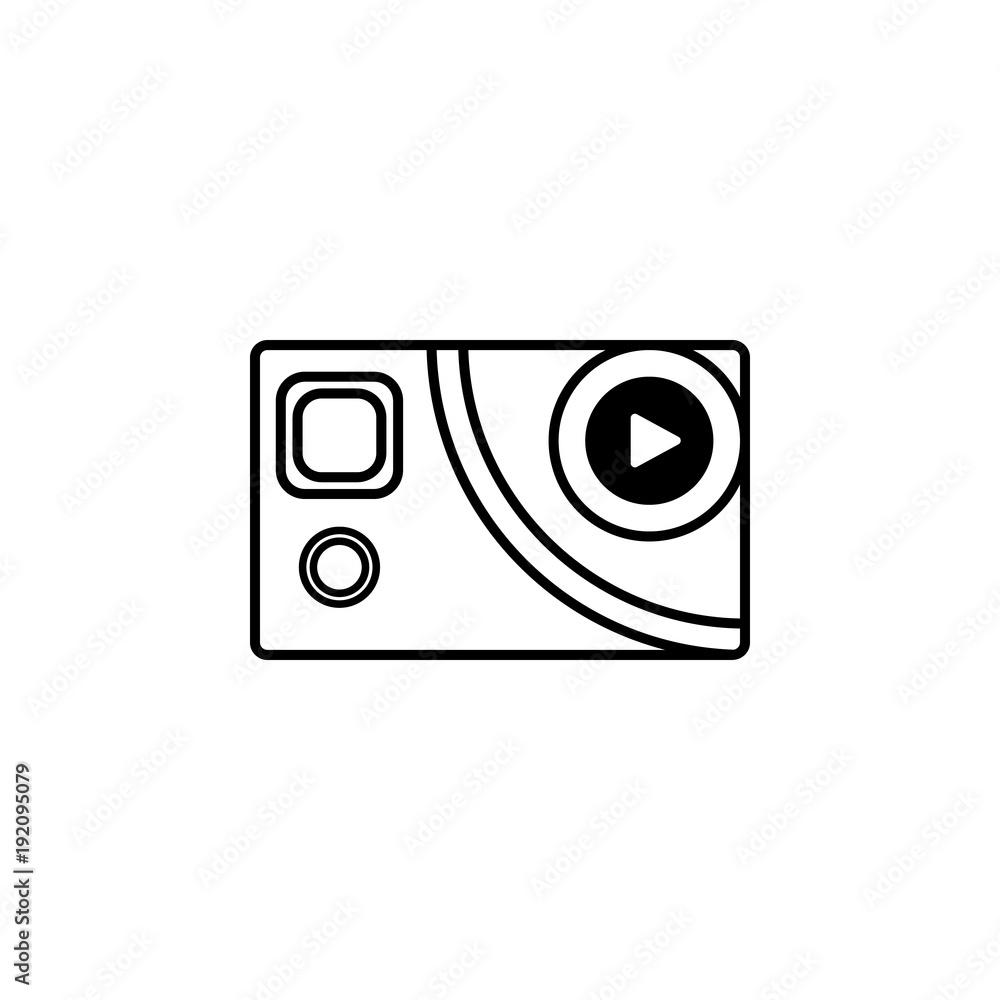 Poster camera icon. element of video player for mobile concept and web apps. thin line icon for website des