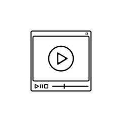 video player icon. Element of video player for mobile concept and web apps. Thin line icon for website design and development, app development. Premium icon