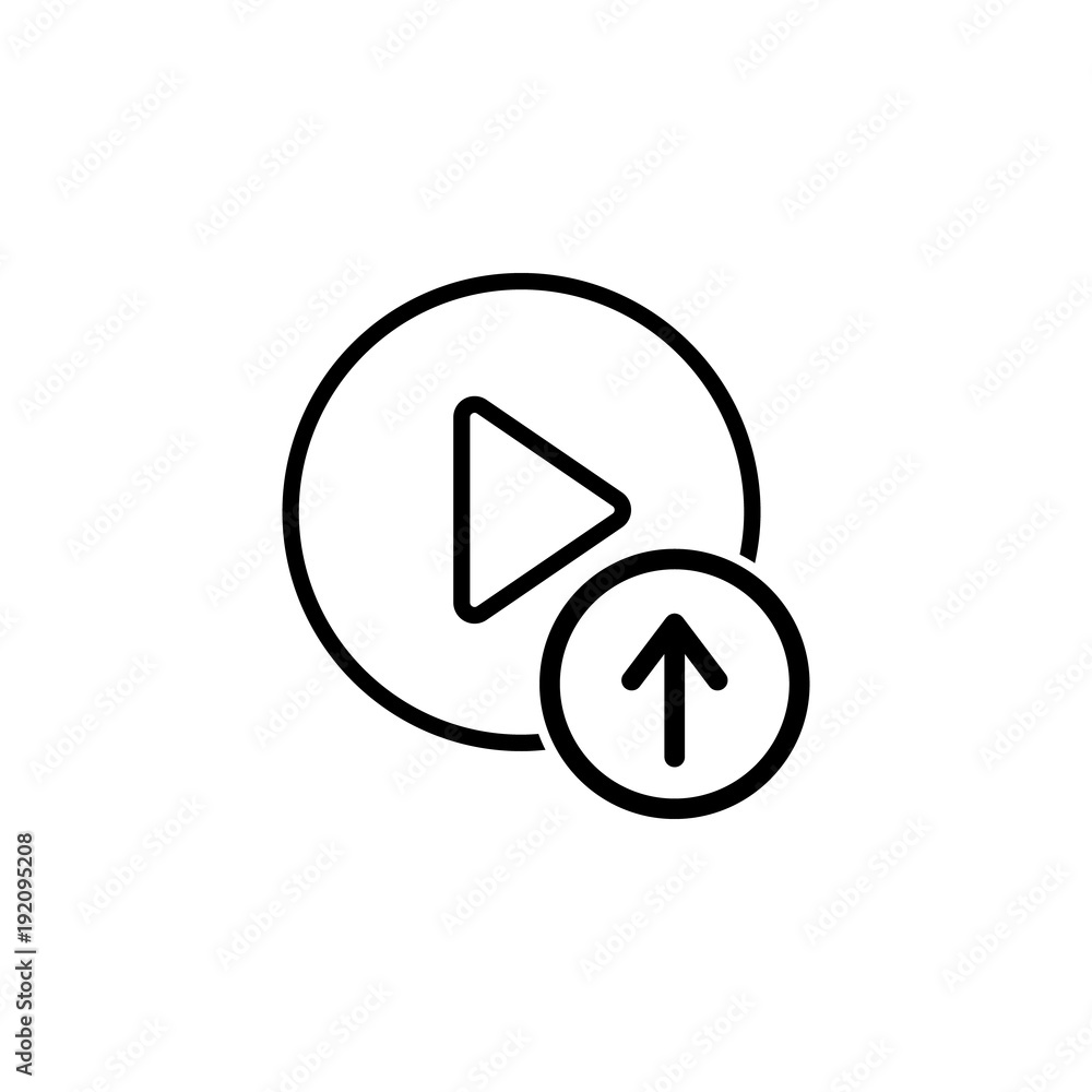 Poster downloading videos icon. element of video player for mobile concept and web apps. thin line icon for