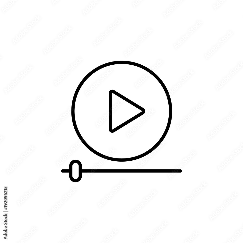 Poster scrolling video player icon. element of video player for mobile concept and web apps. thin line icon
