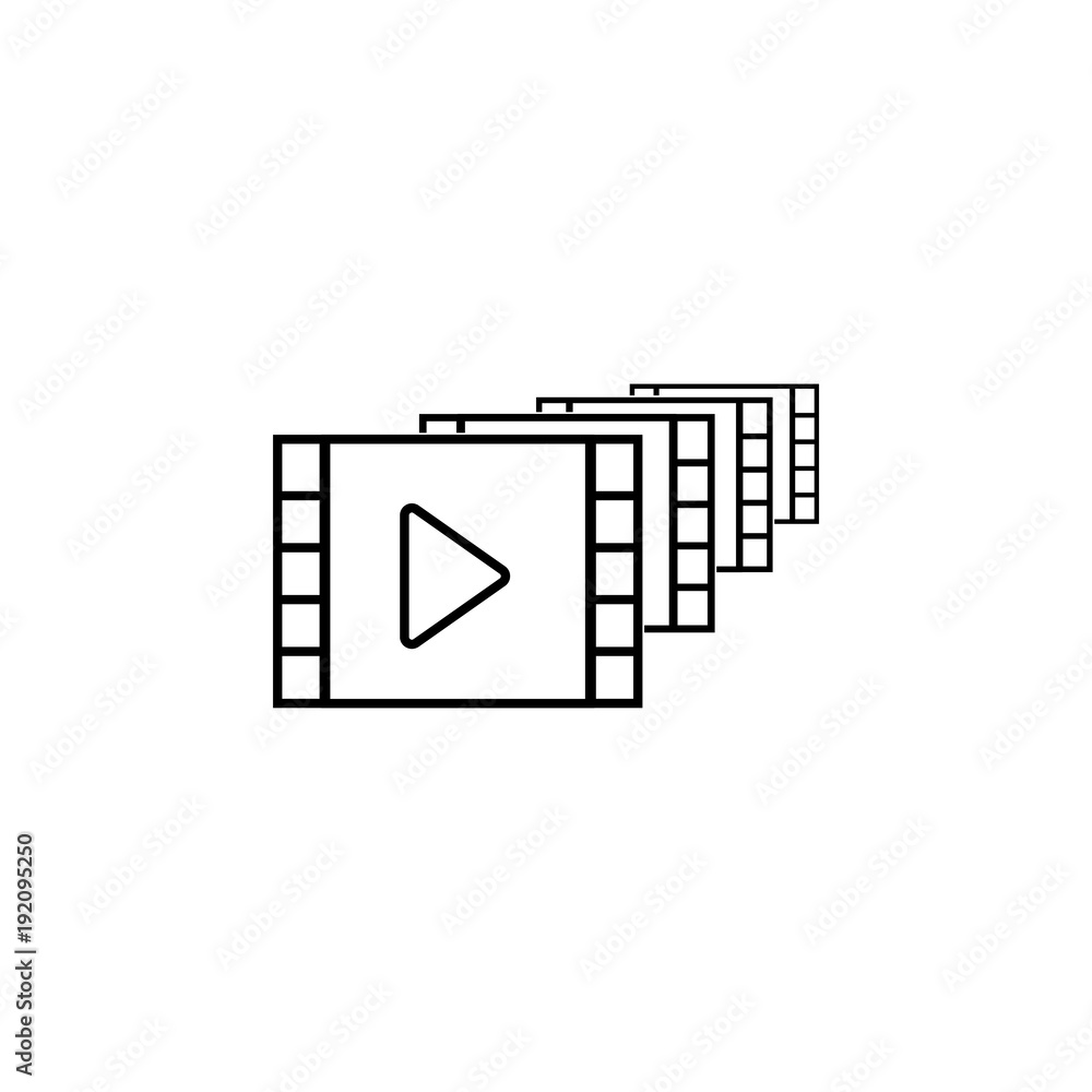 Poster video frames in a tape icon. Element of video player for mobile concept and web apps. Thin line icon for website design and development, app development. Premium icon