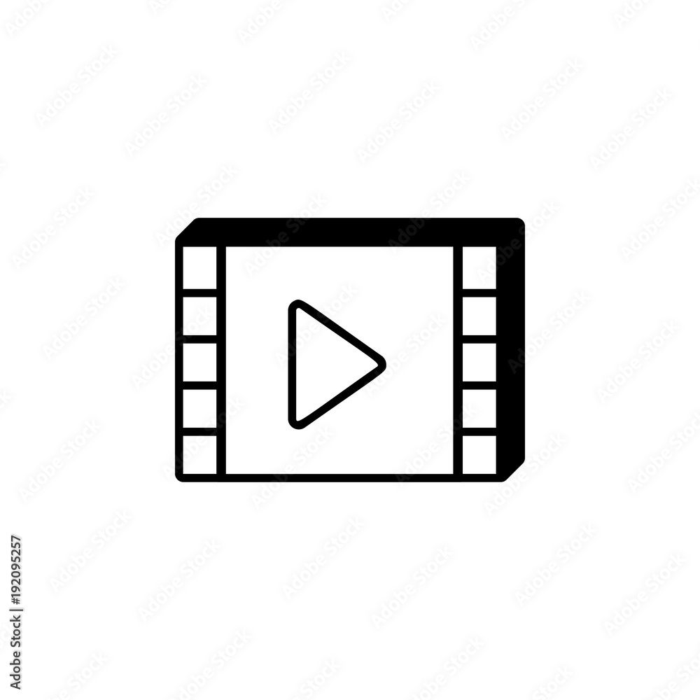 Poster video tape icon. element of video player for mobile concept and web apps. thin line icon for website