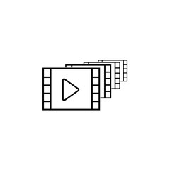 video frames in a tape icon. Element of video player for mobile concept and web apps. Thin line icon for website design and development, app development. Premium icon
