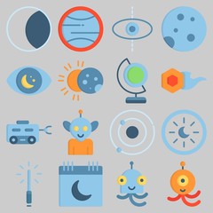 Icon set about Universe with keywords observation, alien, calendar, eclipse, moon rover and planet © Orxan