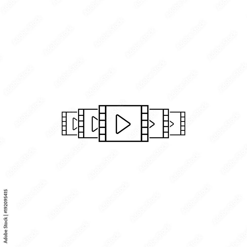 Aufkleber film icon. element of video player for mobile concept and web apps. thin line icon for website desig