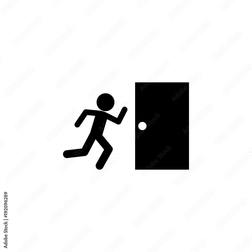 Poster fire exit icon. element of firefighter shop for advertising signs, mobile concept and web apps. icon
