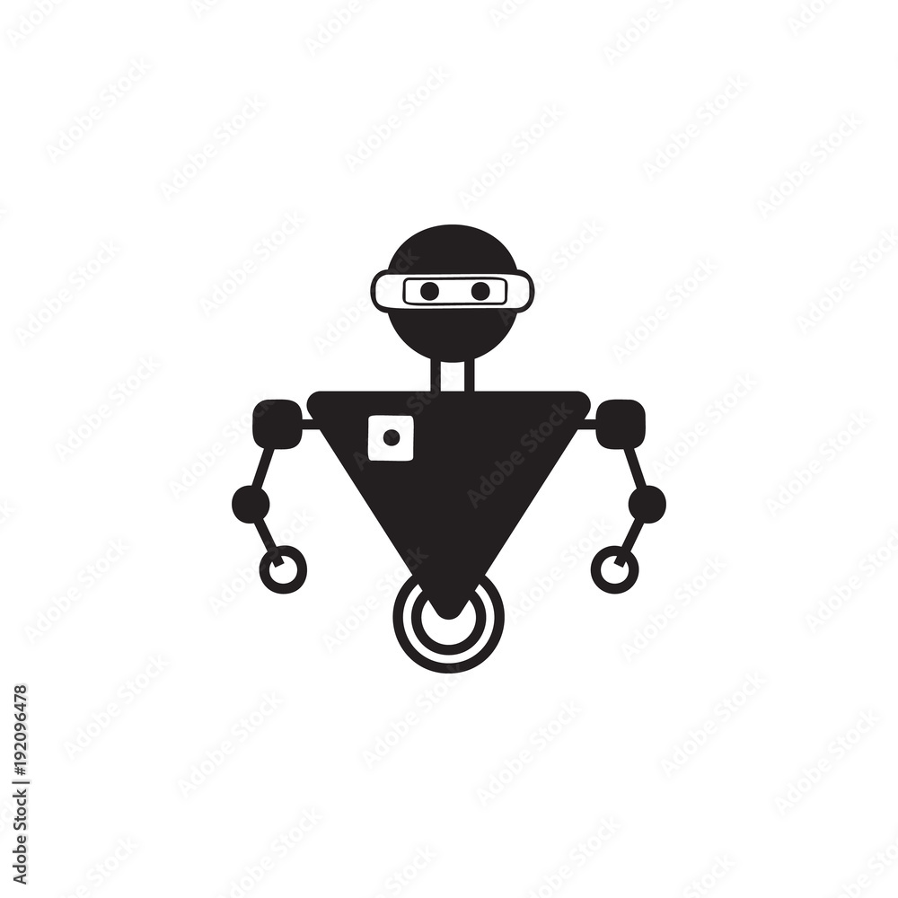 Poster robot on the wheel icon. element of robots for advertising signs, mobile concept and web apps. icon 