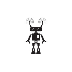 robot with communication icon. Element of robots for advertising signs, mobile concept and web apps. Icon for website design and development, app development. Premium icon