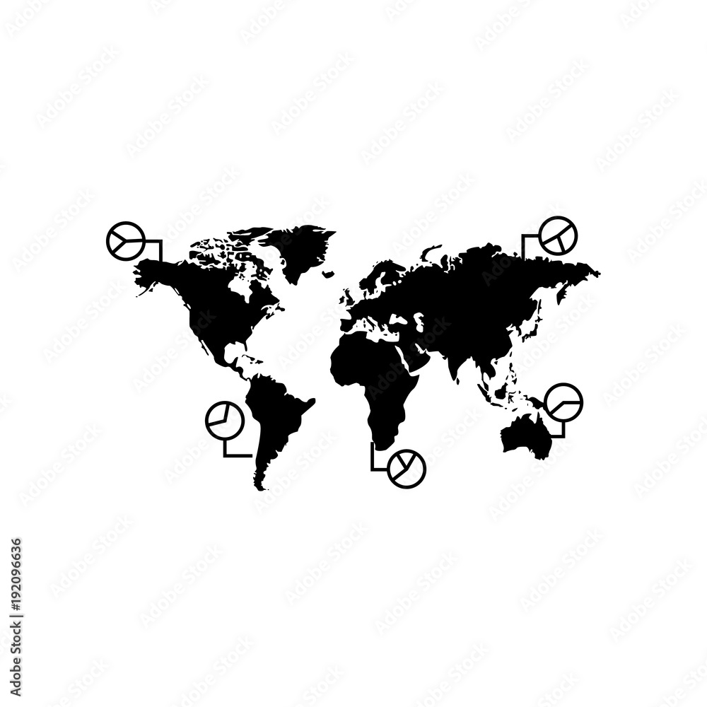 Poster world map infographics icon. element of global statistics for mobile concept and web apps. icon for 