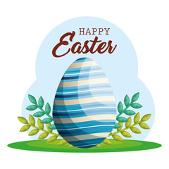 eggs painted happy easter celebration vector illustration design