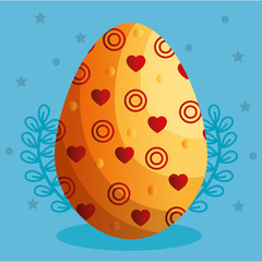 eggs painted happy easter celebration vector illustration design
