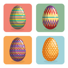 eggs painted happy easter celebration vector illustration design