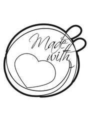 kreis rund schön herz nachwuchs gekocht gebacken baby buchstaben made with love logo design text schrift mit liebe gemacht kind schwanger geburt glückwunsch junge mädchen cool