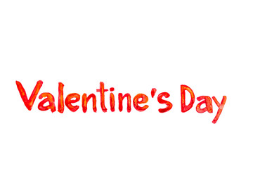 Valentine’s Day watercolor text