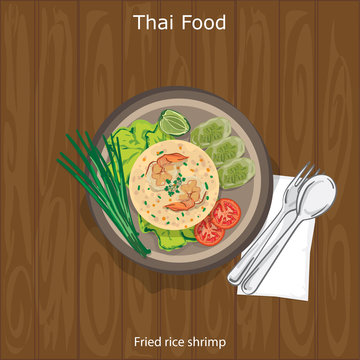 thai food Fried rice shrimp