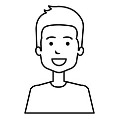 young man avatar character vector illustration design