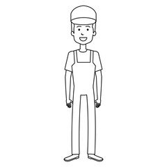 mechanic worker avatar character vector illustration design