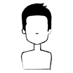 young man shirtless avatar character vector illustration design