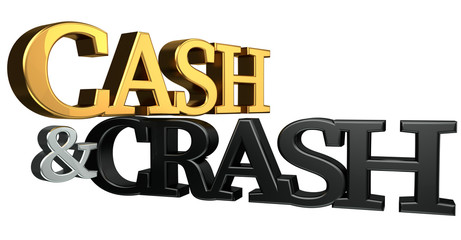 Naklejka premium cash and crash 3d rendering