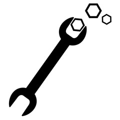 wrench tool with nuts vector illustration design