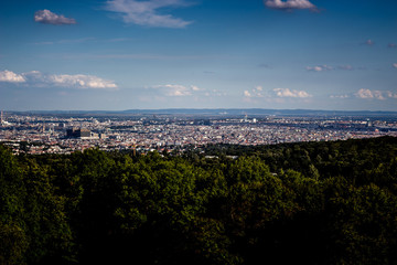 overview of a city on a sunny day in spring, Vienna - Austria