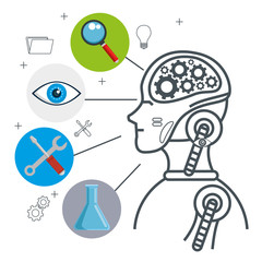 artificial inteligence technology set icons vector illustration design