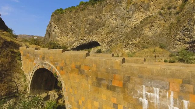 Ancient Sanahin Bridge crossing Debed River, Alaverdi in Lori Province, Armenia