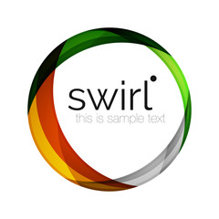 Digital techno swirl circle business icon