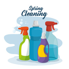 spring cleaning design concept with supplies vector illustration graphic design