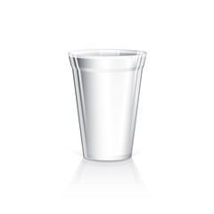 Realistic silver coffee cup, isolated on gray and white background